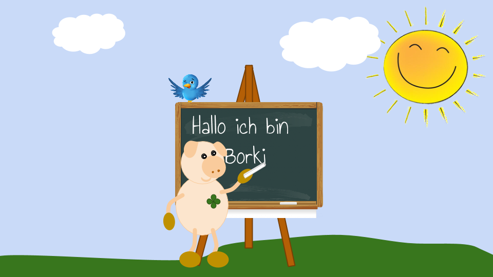 Borki auf der Wiese — Hallo ich bin Borki!