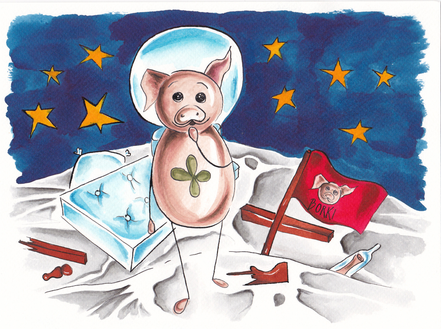 Borki fliegt zum Mond